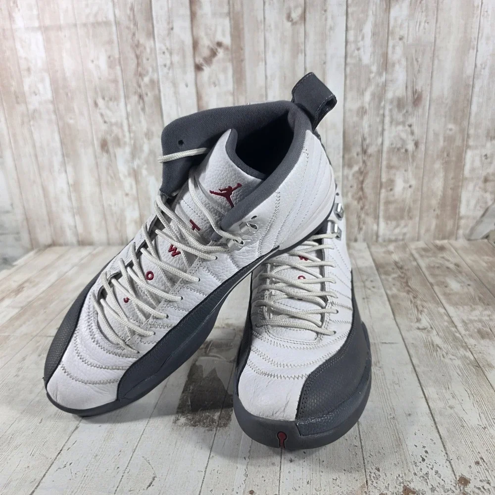 Jordan 12 Retro White Dark Grey Mens Size 13 Sneakers 130690-160 2019 Basketball